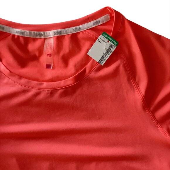 I.FIV5 Gender Neutral Workout Crew Neck Tee LG Electric Orange, Activewear - Picture 6 of 7